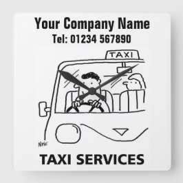 Taxi & Autovermietung Cartoon Uhr
