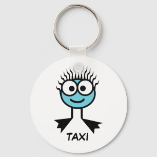 TAXI - blauer Schwimmen-Charakter-Schlüsselring Schlüsselanhänger