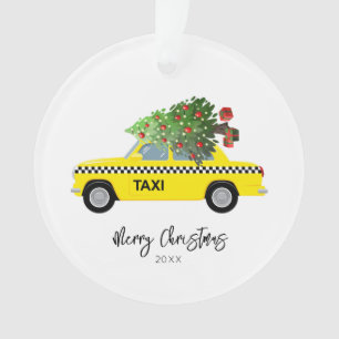 Taxi Cab Frohe Weihnachtsbaum Jahr Keepake Ornament