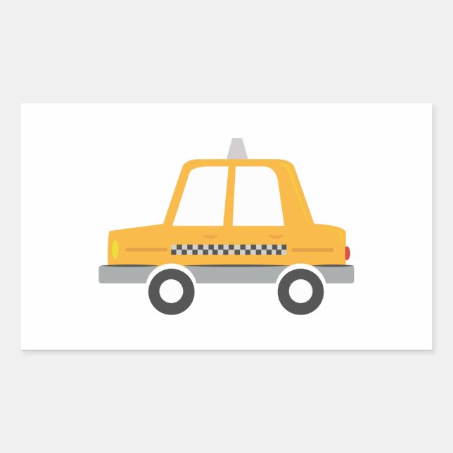Taxi Cab Rechteckiger Aufkleber (Vorderseite)