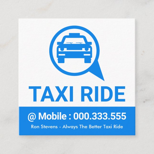 Taxi Cab Speech Box Quadratische Visitenkarte (Vorderseite)