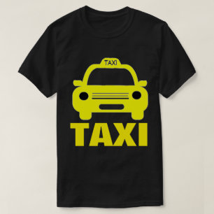 Taxi Cab und Text über den dunklen T - Shirt der