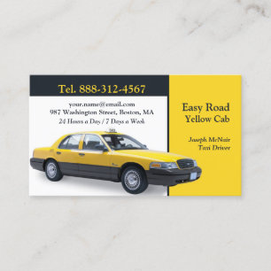 Taxi Carte de visite de taxi jaune