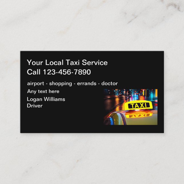 Taxi Cartes de visite Design simple et moderne (Devant)