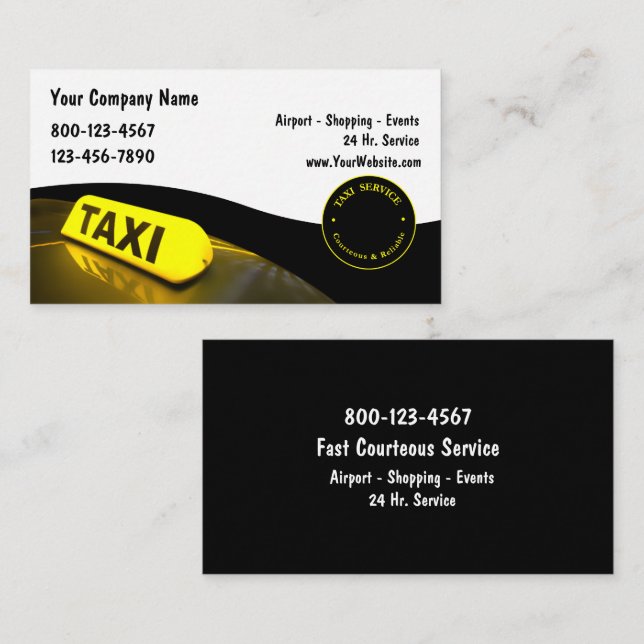 Taxi Cartes de visite Nouveau (Devant / Derrière)