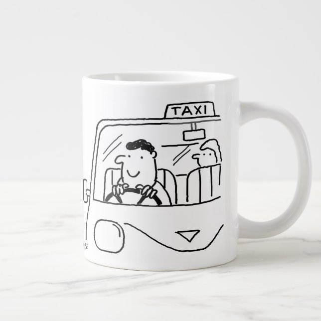 Taxi Cartoon Jumbo-Tasse (Rechts)