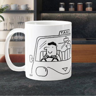 Taxi Cartoon Jumbo-Tasse
