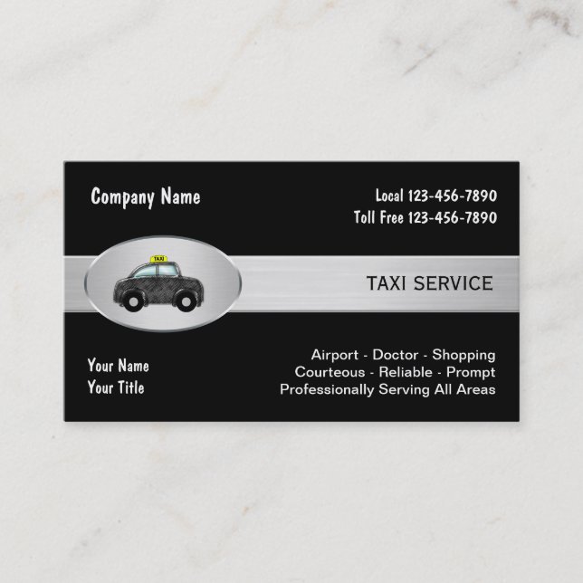Taxi-Dienstleistungsunternehmen-Karten Visitenkarte (Vorderseite)