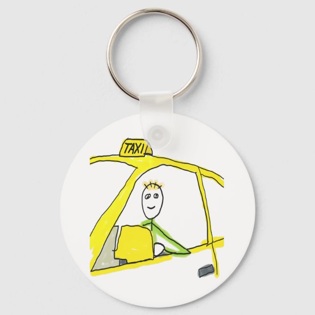 Taxi Driver Stickman Schlüsselanhänger (Vorderseite)