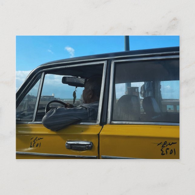 Taxi en Alexandrie Carte Postale (Devant)