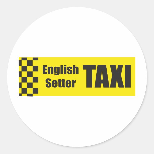 Taxi English Setter Runder Aufkleber (Vorderseite)