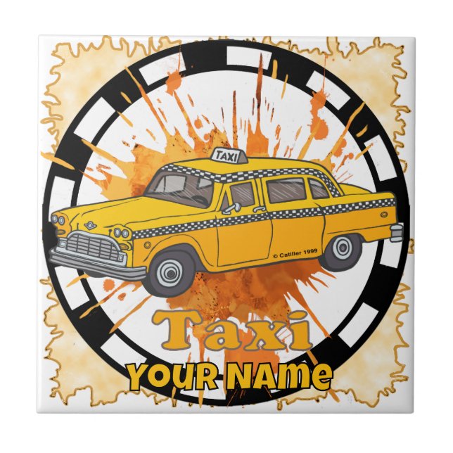 Taxi Fahrer Fliese (Vorderseite)