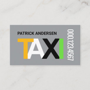 TAXI Farben Beschilderung Fahren Visitenkarte