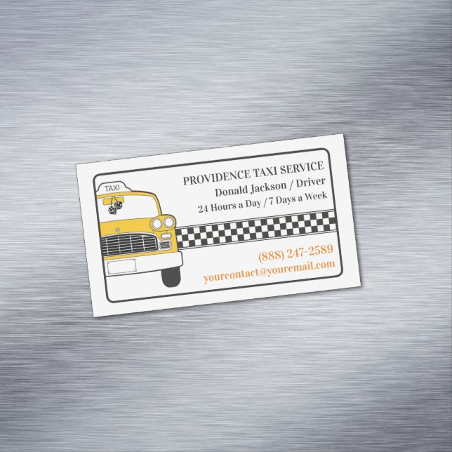 Taxi-Gelbe Kab Magnetische Visitenkarte (Beispiel)