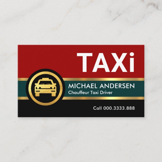 Taxi Gold Lines Fahren Visitenkarte (Vorderseite)