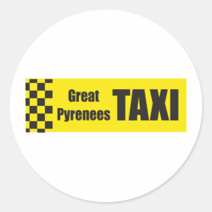 Taxi Große Pyrenäen Runder Aufkleber