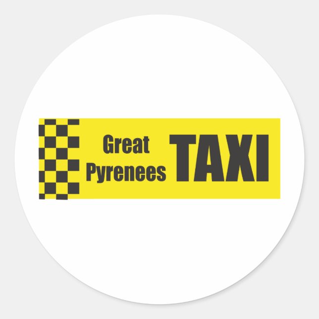 Taxi Große Pyrenäen Runder Aufkleber (Vorderseite)