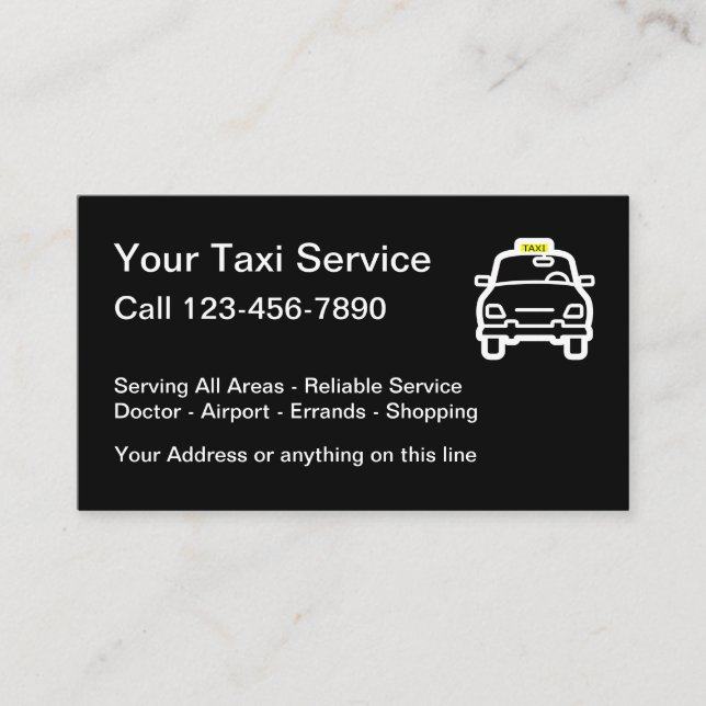 Taxi-heller öffentlicher Transport Visitenkarte (Vorderseite)