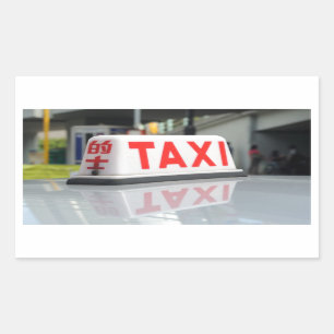Taxi in Hongkong Rechteckiger Aufkleber