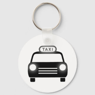 Taxi in Schwarzem u. im Weiß Schlüsselanhänger