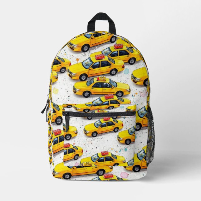 Taxi Jaune Imprimer Couper Sac À Coudre (Recto)