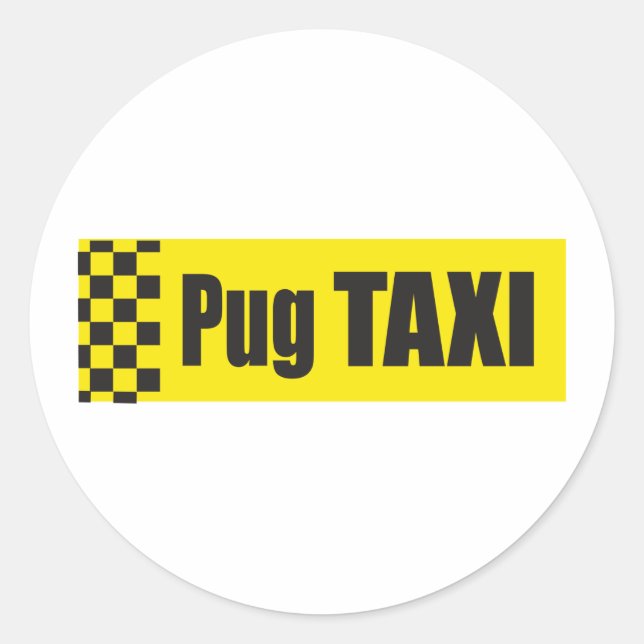 Taxi-Mops Runder Aufkleber (Vorderseite)