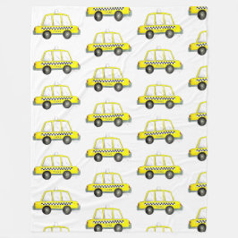 TAXI! New York City NYC Checked Yellow Cab Fleecedecke