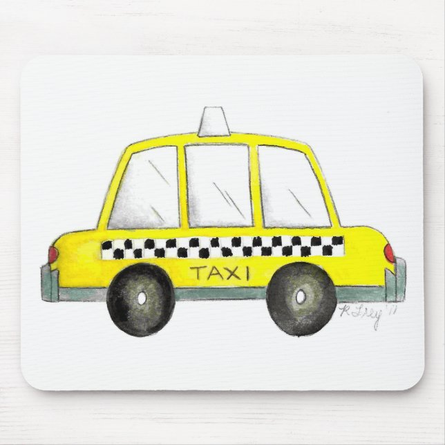 Taxi NYC Yellow New York City Checkered Cab Gesche Mousepad (Vorne)