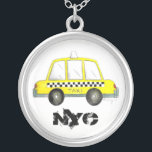 Taxi NYC Yellow New York City Checkered Cab Gesche Versilberte Kette<br><div class="desc">Das Design bietet eine originelle Aquarellbilder eines klassischen gelben Taxis in New York City. Ideal für alle,  die in oder Lieben NYC lebt! Sehen Sie nicht,  wonach Sie suchen? Brauchen Sie Hilfe bei der Anpassung? Klicken Sie auf "Kontakt mit diesem Designer",  um etwas für Sie erstellt zu haben!</div>