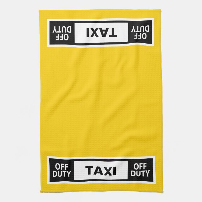 Taxi Off Duty Gelb Geschirrtuch (Vertikal)