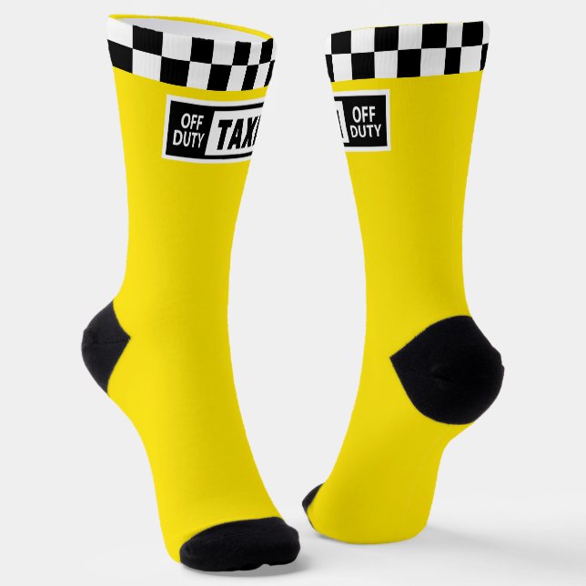 Taxi Off Duty Yellow Novelty Socken (Gewinkelt)