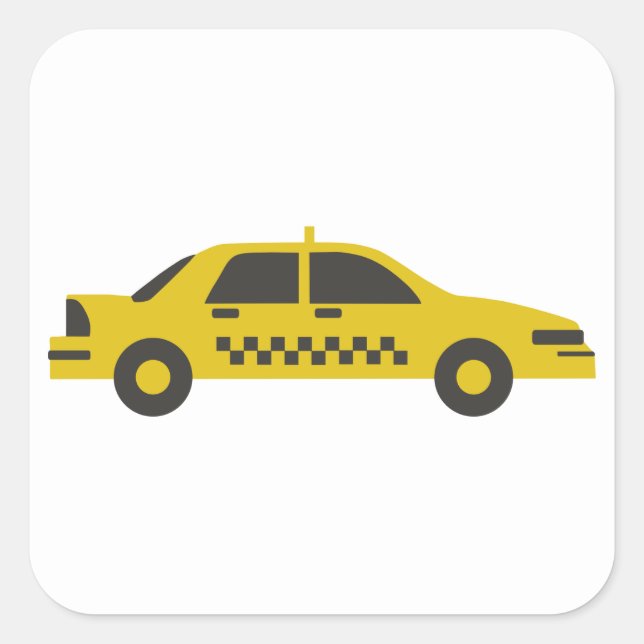 Taxi Quadratischer Aufkleber (Vorderseite)