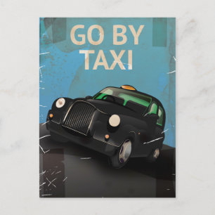 Taxi rufen! Vintage Poster. Postkarte