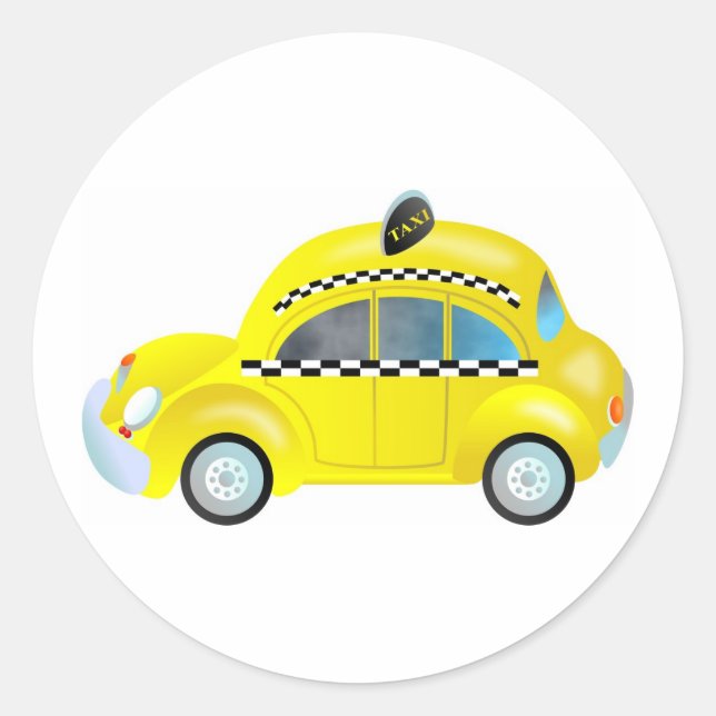 Taxi Runder Aufkleber (Vorderseite)