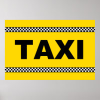 TAXI-Schilder POSTER Klassisches Gelbschwarz und W
