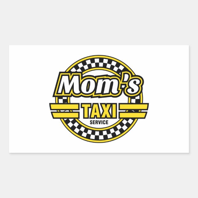 Taxi-Service-Logo der Mama Rechteckiger Aufkleber (Vorderseite)