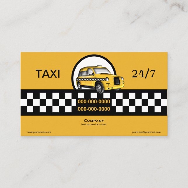 Taxi-Service Visitenkarte (Vorderseite)