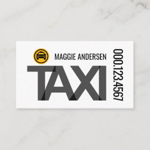 TAXI Silhouette Beschilderung Fahren Visitenkarte