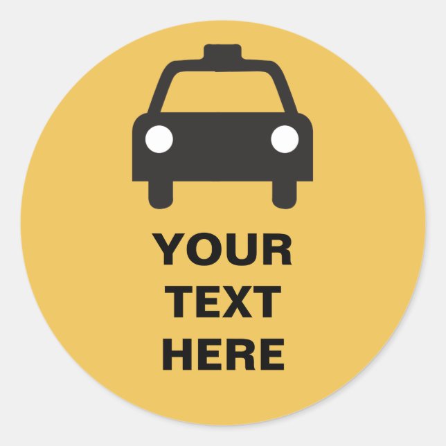 Taxi-Symbol mit Aufkleber für den Transport (Vorderseite)