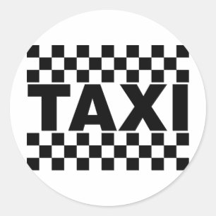 Taxi ~ Taxi Cab ~ Mietwagen Runder Aufkleber