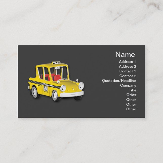 Taxi Visitenkarte (Vorderseite)