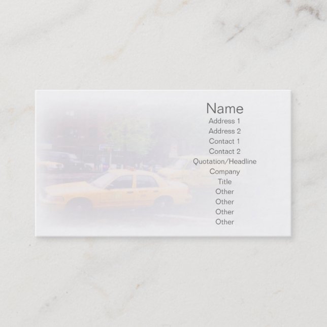 Taxi Visitenkarte (Vorderseite)