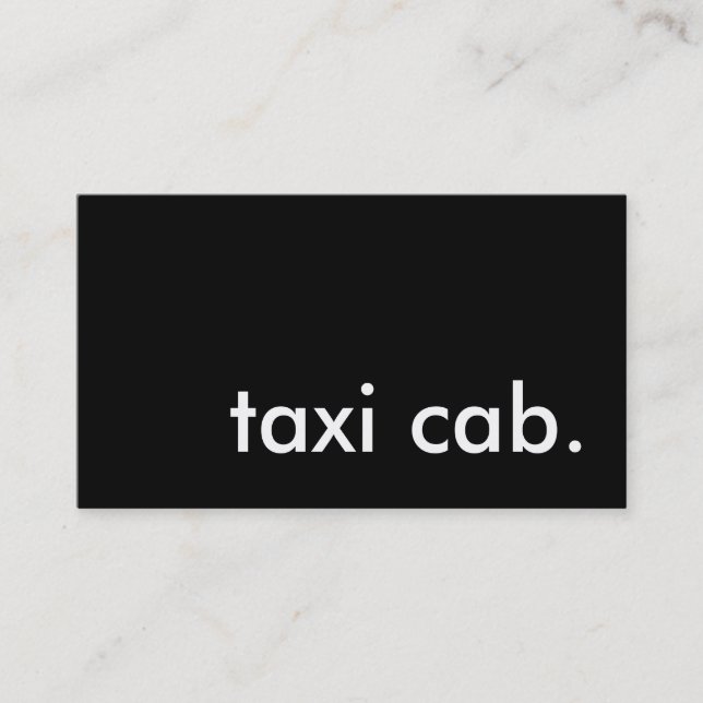Taxi. Visitenkarte (Vorderseite)