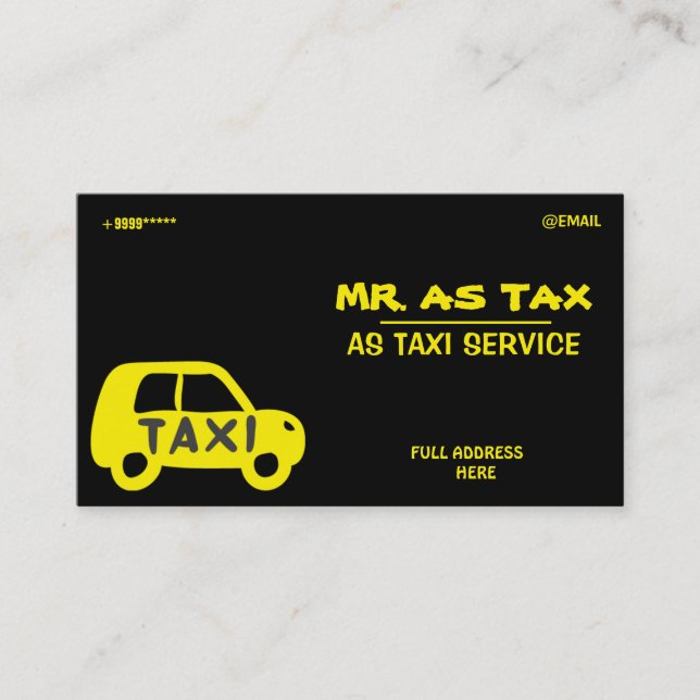 TAXI-VISITENKARTE VISITENKARTE (Vorderseite)