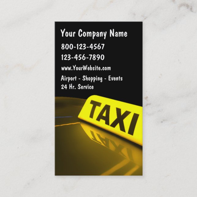 Taxi-Visitenkarten neu Visitenkarte (Vorderseite)