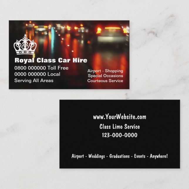 Taxi-Visitenkarten Visitenkarte (Vorne/Hinten)