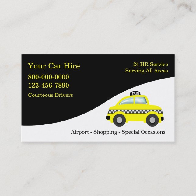 Taxi-Visitenkarten Visitenkarte (Vorderseite)