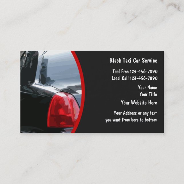 Taxi-Visitenkarten Visitenkarte (Vorderseite)
