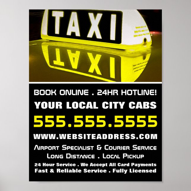 Taxibewerbung Poster (Vorne)