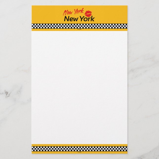 Taxiblätter NY & Red Kiss Briefpapier (Vorderseite)